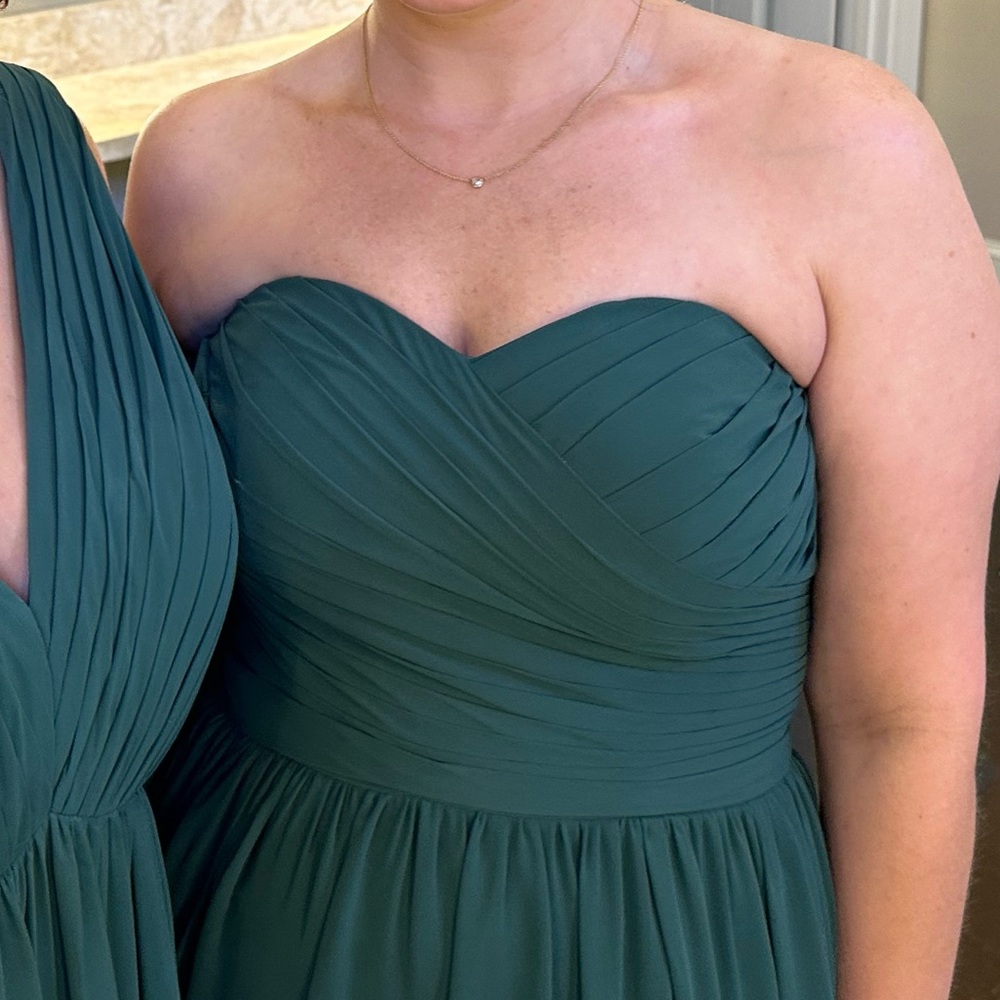 Azazie Jasmine Bridesmaid Dress - Dark Green - Size a8